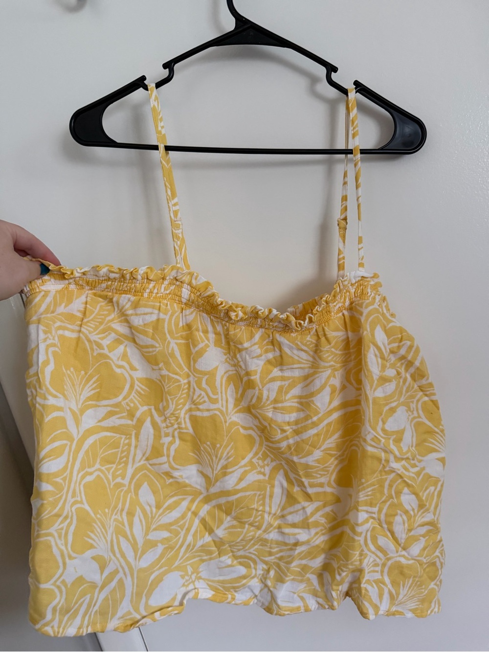 Old Navy Yellow and White Floral Spaghetti Strap Cami